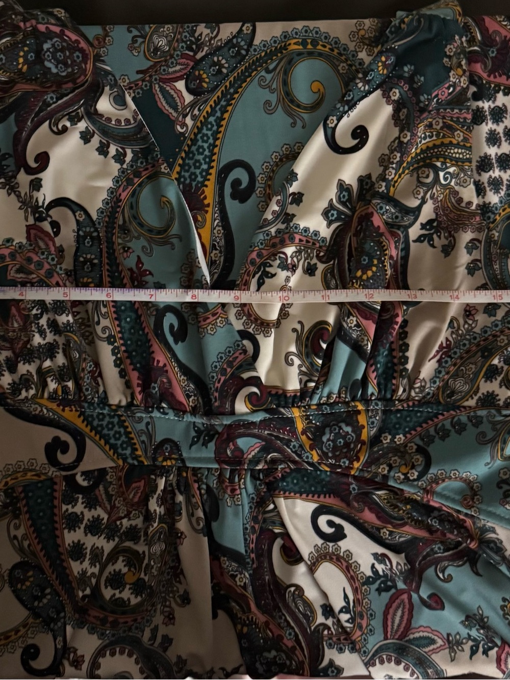 Paisley V-Neck Maxi Dress in Blue and Brown - Picture 6 of 12